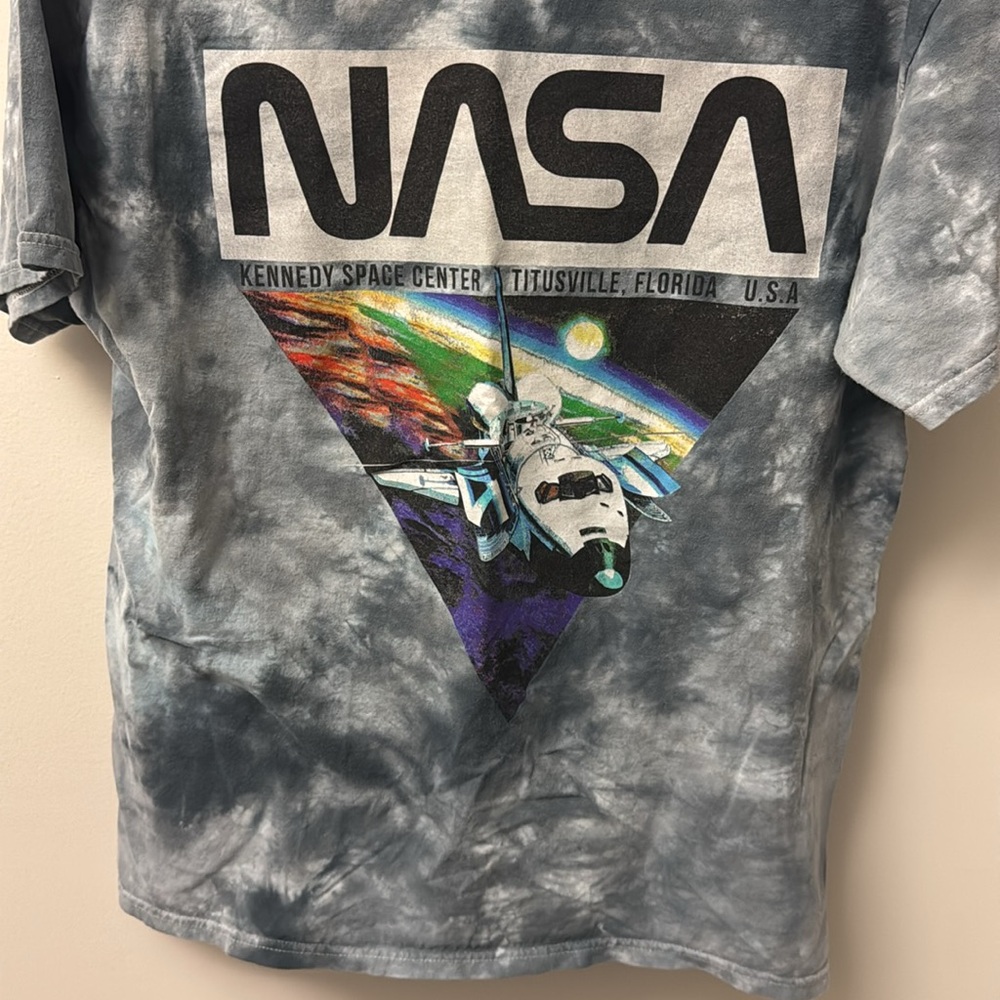 Chemistry NASA T-shirt Size L Color Gray White Black Tie-dye - Picture 4 of 9